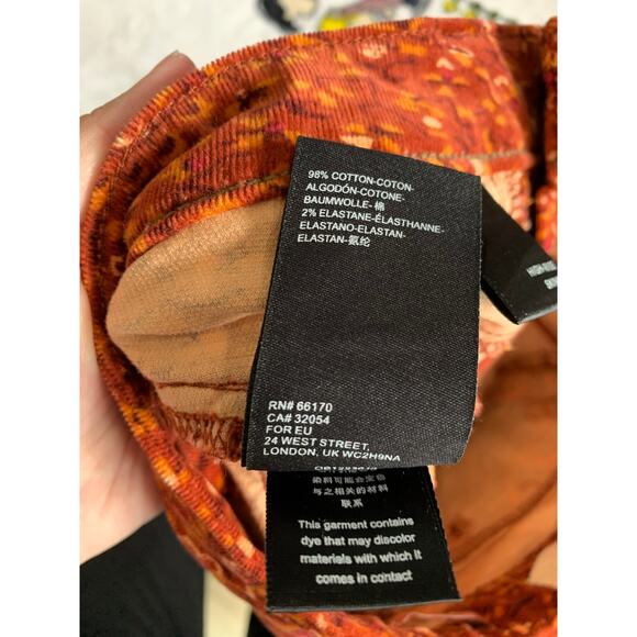 Anthropologie Pilcro Burnt Orange Corduroy High Rise Jeans Size 28 Boho - Picture 5 of 11